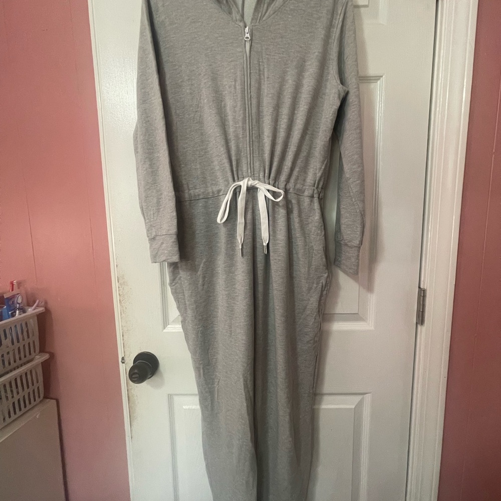 Smash + Tess Heather Gray Hooded Jumpsuit